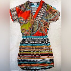 Donna Morgan Red Multicolor Dress, size 6